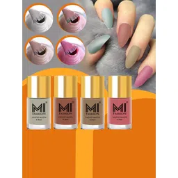MI FASHION Set of 4 Velvet Matte Long Lasting Nail Polish - 9.9 ml Each-picture-10