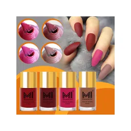 MI FASHION Set Of 4 Velvet Matte Long Lasting Nail Polish- 9.9 ml Each-picture-23