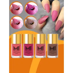 MI FASHION Set of 4 Velvet Matte Long Lasting Nail Polish - 9.9 ml Each-picture-14