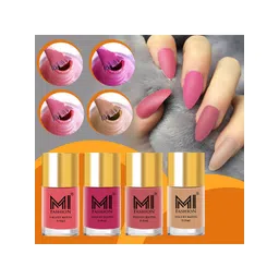 MI FASHION Set Of 4 Velvet Matte Long Lasting Nail Polish- 9.9 ml Each-picture-36