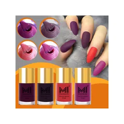 MI FASHION Set Of 4 Velvet Matte Long Lasting Nail Polish- 9.9 ml Each-picture-38