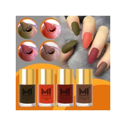 MI FASHION Set Of 4 Velvet Matte Long Lasting Nail Polish- 9.9 ml Each-picture-39