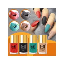 MI FASHION Set Of 4 Velvet Matte Long Lasting Nail Polish- 9.9 ml Each-picture-40