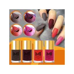 MI FASHION Set Of 4 Velvet Matte Long Lasting Nail Polish- 9.9 ml Each-picture-41