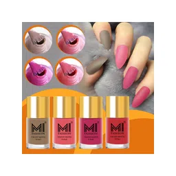 MI FASHION Set Of 4 Velvet Matte Long Lasting Nail Polish- 9.9 ml Each-picture-42