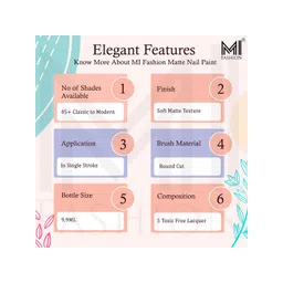 MI FASHION Set of 4 Velvet Matte Long Lasting Nail Polish - 9.9 ml Each image 4