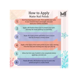 MI FASHION Set of 4 Velvet Matte Long Lasting Nail Polish - 9.9 ml Each image 3