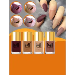 MI FASHION Set of 4 Velvet Matte Long Lasting Nail Polish - 9.9 ml Each image 1