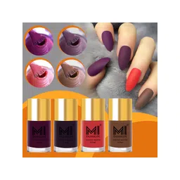 MI FASHION Set Of 4 Velvet Matte Long-Lasting Nail Polish - 9.9ml each-picture-27