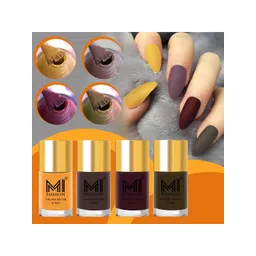 MI FASHION Set Of 4 Velvet Matte Long-Lasting Nail Polish - 9.9ml each-picture-28