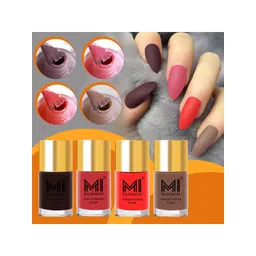 MI FASHION Set Of 4 Velvet Matte Long-Lasting Nail Polish - 9.9ml each-picture-30