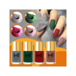 MI FASHION Set Of 4 Velvet Matte Long-Lasting Nail Polish - 9.9ml each-picture-31