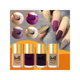 MI FASHION Set Of 4 Velvet Matte Long-Lasting Nail Polish - 9.9ml each-picture-32