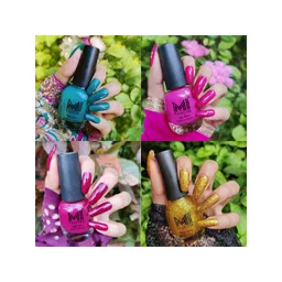 MI FASHION Set of 4 Vernis A Ongles High Shine Long Lasting Shimmer Nail Paint - 15ml each-picture-35