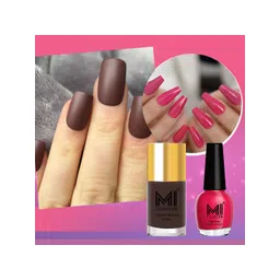 MI FASHION Set of Vernis A Ongles High Shine 15 ml & Velvet Matte Nail Polish 9.9 ml-picture-36