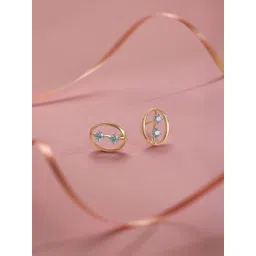 Mia by Tanishq 14 KT Gold Oval Pop Diamond Earrings - 1.198 g-picture-15