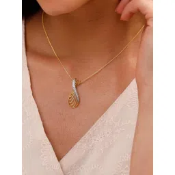 Mia by Tanishq 14k (585) Diamond Yellow Gold Necklace for Women-picture-40