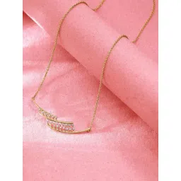 Mia by Tanishq 14k (585) Diamond Yellow Gold Necklace for Women-picture-29