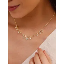 Mia by Tanishq 14k (585) Diamond Yellow Gold Necklace for Women-picture-11