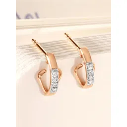Mia by Tanishq 14k (585) Rose Gold Diamond Earrings for Women-picture-13