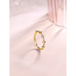 Mia by Tanishq 14kt BIS Hallmark Sparkle Twist Gold & Diamond Finger Ring-1.42gm-image-41