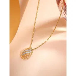 Mia by Tanishq 14Kt Gold Diamond Studded Radiant Curve Pendant-picture-17
