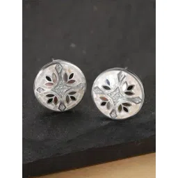 Mia by Tanishq 925 Silver Mosaic Charm Silver Stud Earrings-picture-13