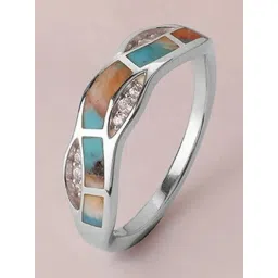 Mia by Tanishq 925 Silver Mosaic Luxe Silver Ring-picture-16