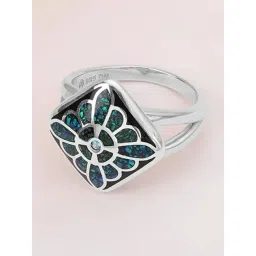 Mia by Tanishq 925 Silver Mystic Mosaic Silver Ring-picture-17