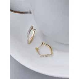 Mia by Tanishq Chic Sleek 14k Gold & Diamond Hoop Earrings for Women-picture-26