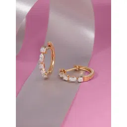 Mia by Tanishq Classic Glam 14k Gold & Diamond Hoop Earrings for Women-picture-37