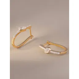 Mia by Tanishq Elegant Twist 18k Gold & Diamond Hoop Earrings for Women-picture-36