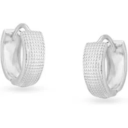 mia by tanishq Grid Glow White 92.5 Silver Hoop Earring for Women-picture-12