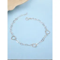 Mia by Tanishq Love Links Silver Anklet for Women-picture-13