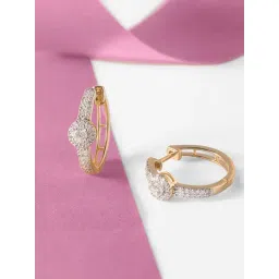 Mia by Tanishq Sparkling Fringe 14k Gold & Diamond Hoop Earrings for Women-picture-35