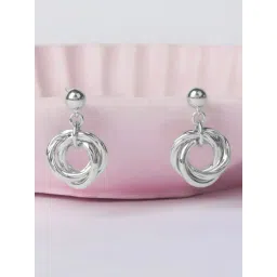 Mia by Tanishq Twisted Loop Silver Drop Earrings for Women-picture-36