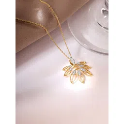 Mia by Tanishq Women 14KT Gold Sassy Foliage Natural Diamond Pendant-picture-21