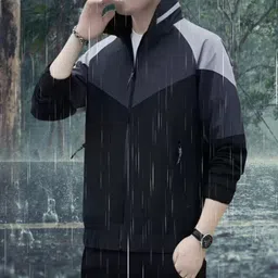Colorblock Men Raincoat-image-24