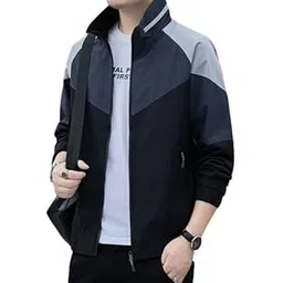 Men's Water Resistant Jacket For Summer Season | Lightweight Windcheater Nylon Jacket | Stylish Full Sleeves Stand Collar For Sports, Tracking-image-30