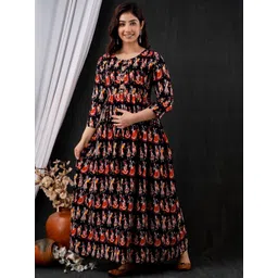 Mialo fashion Ethnic Motifs Printed Cotton Maternity Ethnic Dress-picture-33