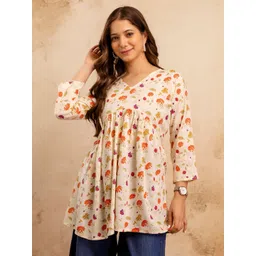 Mialo fashion Floral Printed V-Neck Kurti-picture-32