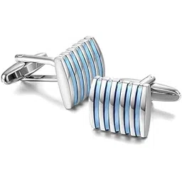 miami Cufflinks for Men Boys Silver Cuff links Blue Formal Stainless Steel Blue Cufflink For Men Birthday Gift Anniversary Husband Cuff Links Cufflinks Set for Mens Boys Man Boy Valentine Gifts -M28-picture-10