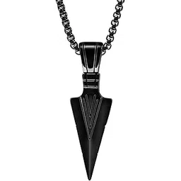 miami Pendant for Men Arrow Black Silver gold chain for men Boys Mens boyfriend gents locket Necklace for men Boy girls Women Stainless Steel neck chain lockets mens chains fashion Long Stylish M17-picture-29
