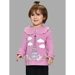 MiArcus Girls Mauve Printed Full Sleeves Casual Tops Tees-picture-32