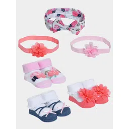 MiArcus Infant Girls 6-Pcs Printed Socks & Headband Baby Apparel Gift Set-picture-10