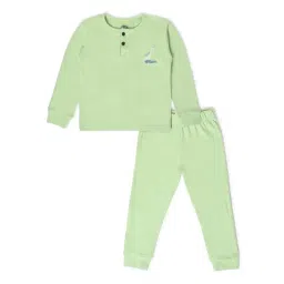 MiArcus Kids Light Green Solid Full Sleeves Thermal Top with Thermal Pants-picture-24
