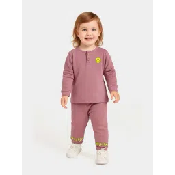 Miarcus Kids Mauve Printed Regular Fit Thermal Clothing Set-picture-15