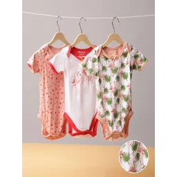 MiArcus Kids Pack Of 3 Flamingo Printed Cotton Rompers-picture-10