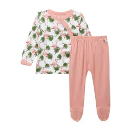 MiArcus Kids Peach & White Printed T-Shirt with Pyjamas-picture-30
