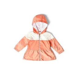 MiArcus Kids White & Peach Color Block Full Sleeves Wind Cheater-picture-24